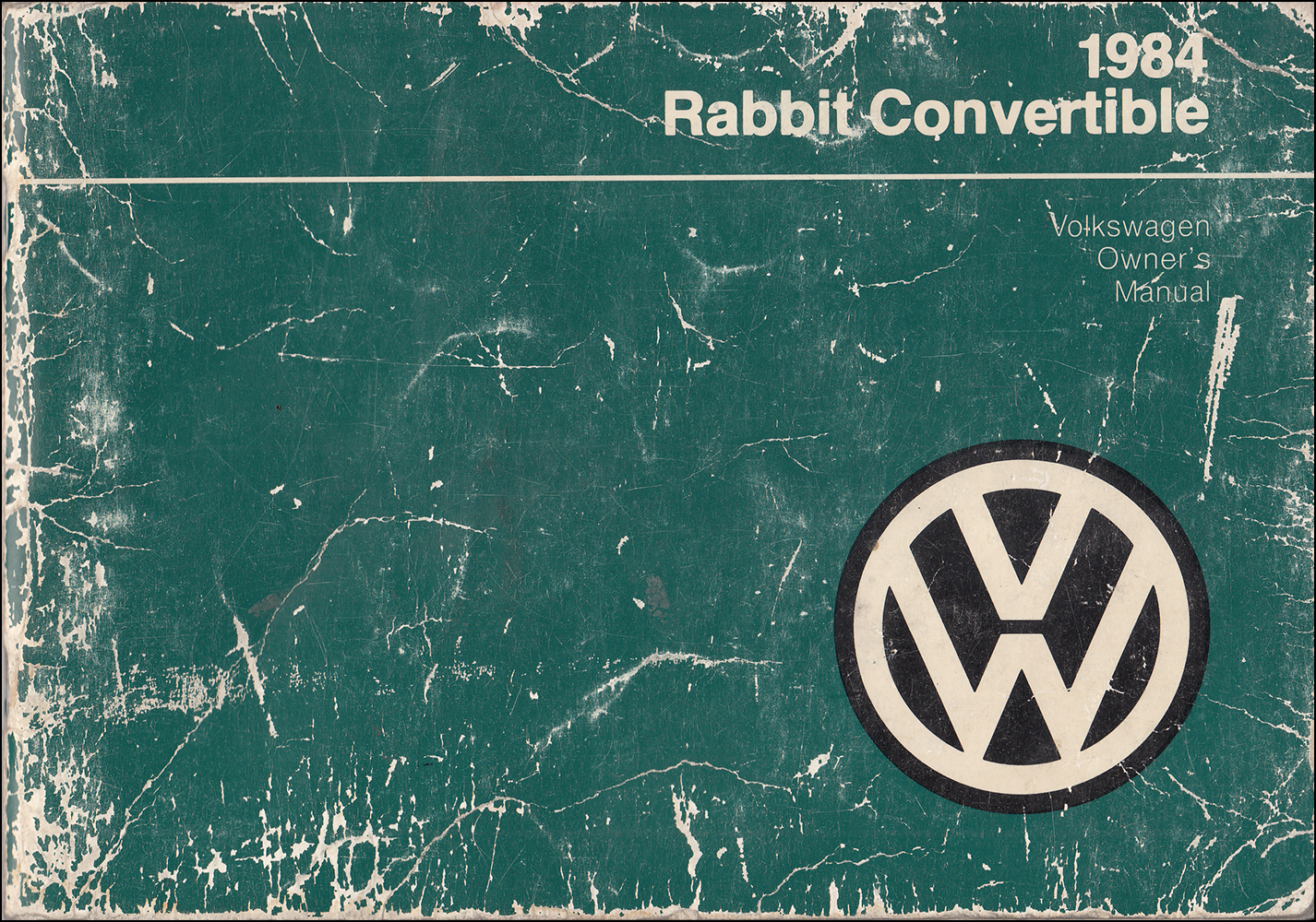 1984 Volkswagen Rabbit Convertible Owner's Manual Original