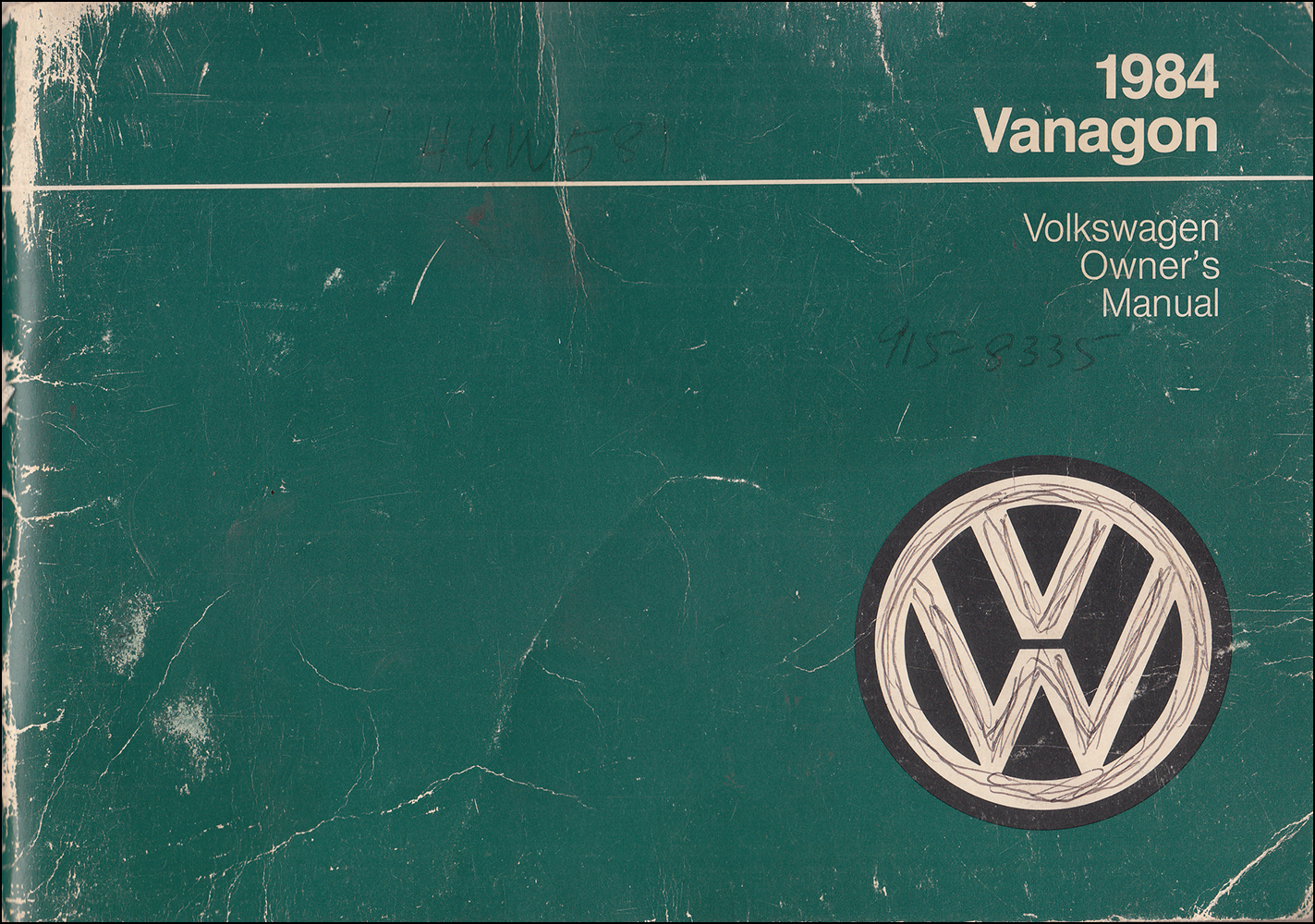 1984 Volkswagen Vanagon Owner's Manual Original 