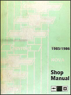 1985-1986 Chevy Nova Shop Manual Original