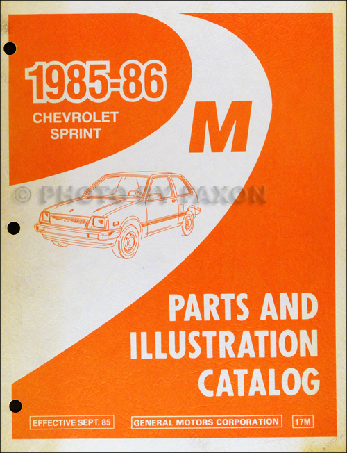 1985-1986 Chevrolet Sprint Parts Book Original