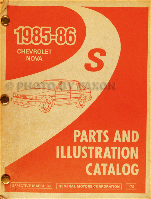 1985-1986 Chevrolet Nova Parts Book Original