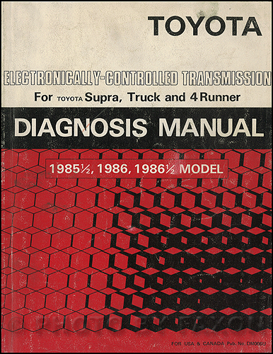 1985-1986 Toyota Automatic Transmission Diagnosis Manual Truck 4Runner 86.5 Supra