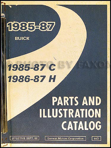1985-1987 Buick Electra, LeSabre, and Park Avenue Parts Book Original