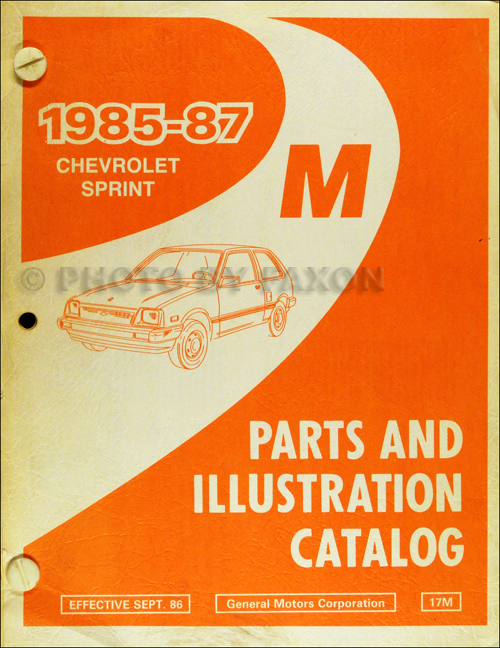 1985-1987 Chevrolet Sprint Parts Book Original