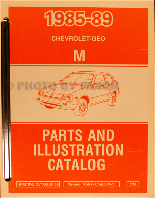 1985-1989 Chevrolet Sprint and Geo Metro Parts Book Original