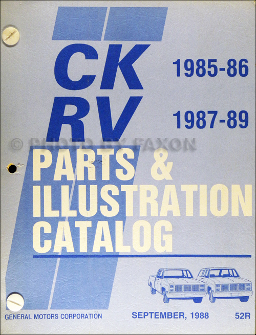 1985-1989 Chevrolet/GMC Pickup CKRV Parts Book Original