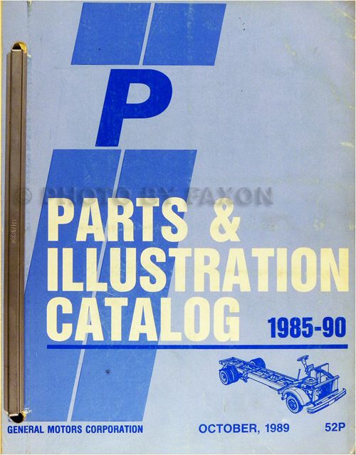 1985-1990 Chevrolet GMC P Parts Book Step Van Motor Home Forward Control P20 P30 P2500 P3500