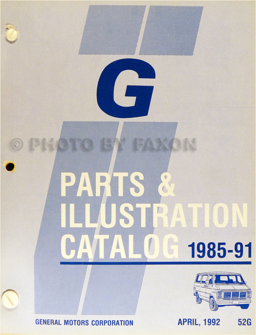 1985-1991 Chevrolet and GMC Full-Sized G Van Parts Book Original
