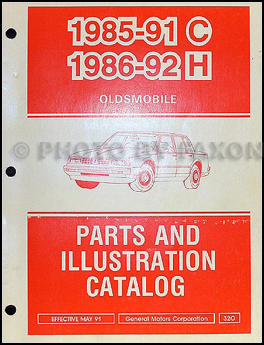 1985-1991 Oldsmobile 98 and 1986-1992 88 Parts Book Original