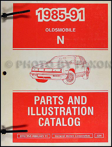 1985-1991 Oldsmobile Calais Parts Book Original