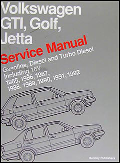 1985-1992 VW GTI Golf and Jetta Bentley Repair Manual
