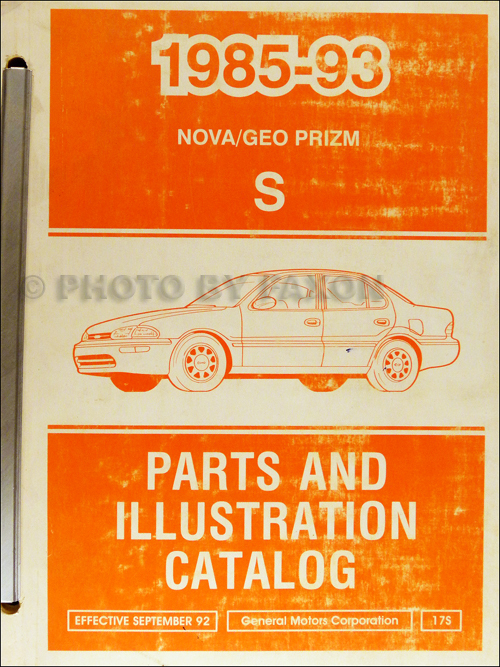 1985-1993 Chevrolet Nova and Geo Prizm Parts Book Original