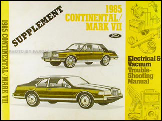 1985 2.4 Diesel Continental and Mark VII Electrical Troubleshooting Manual Supp.