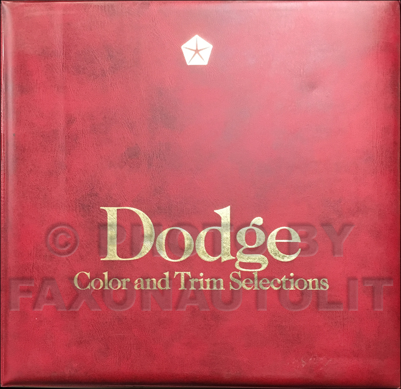 1983 Dodge Car Color & Upholstery Dealer Album Original