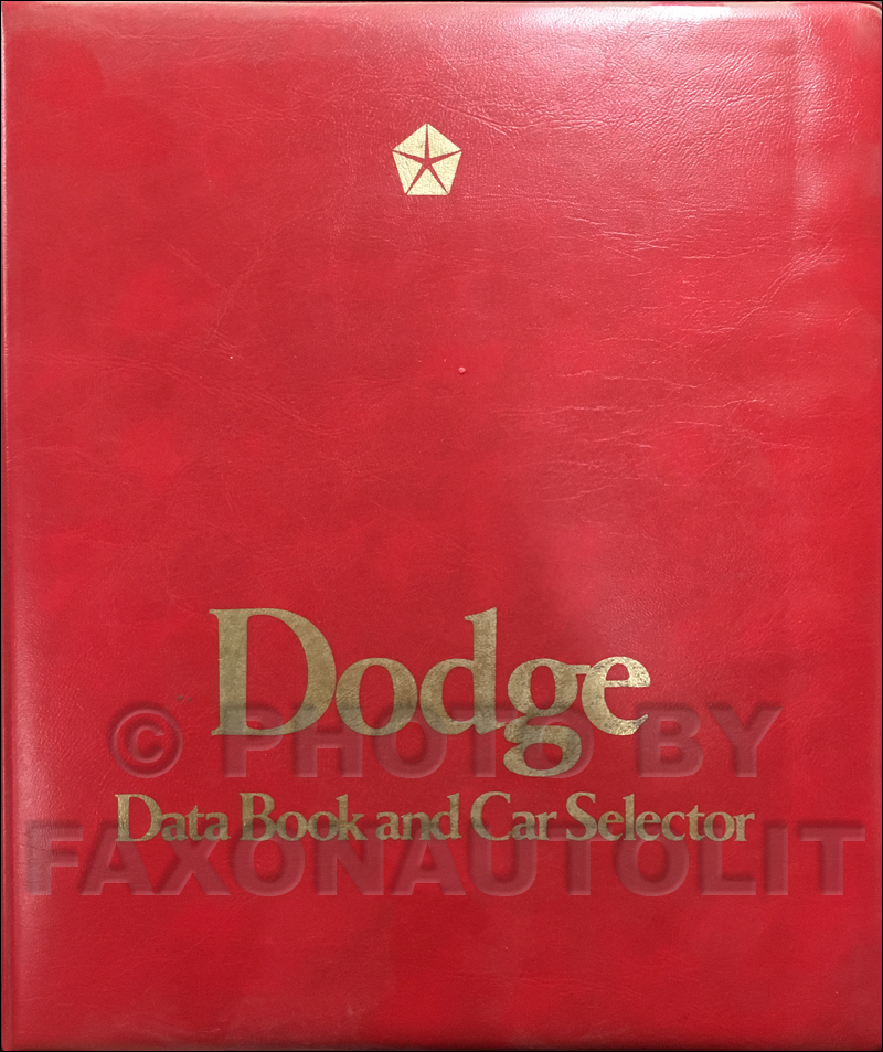 1984 Dodge Car Data Book Original