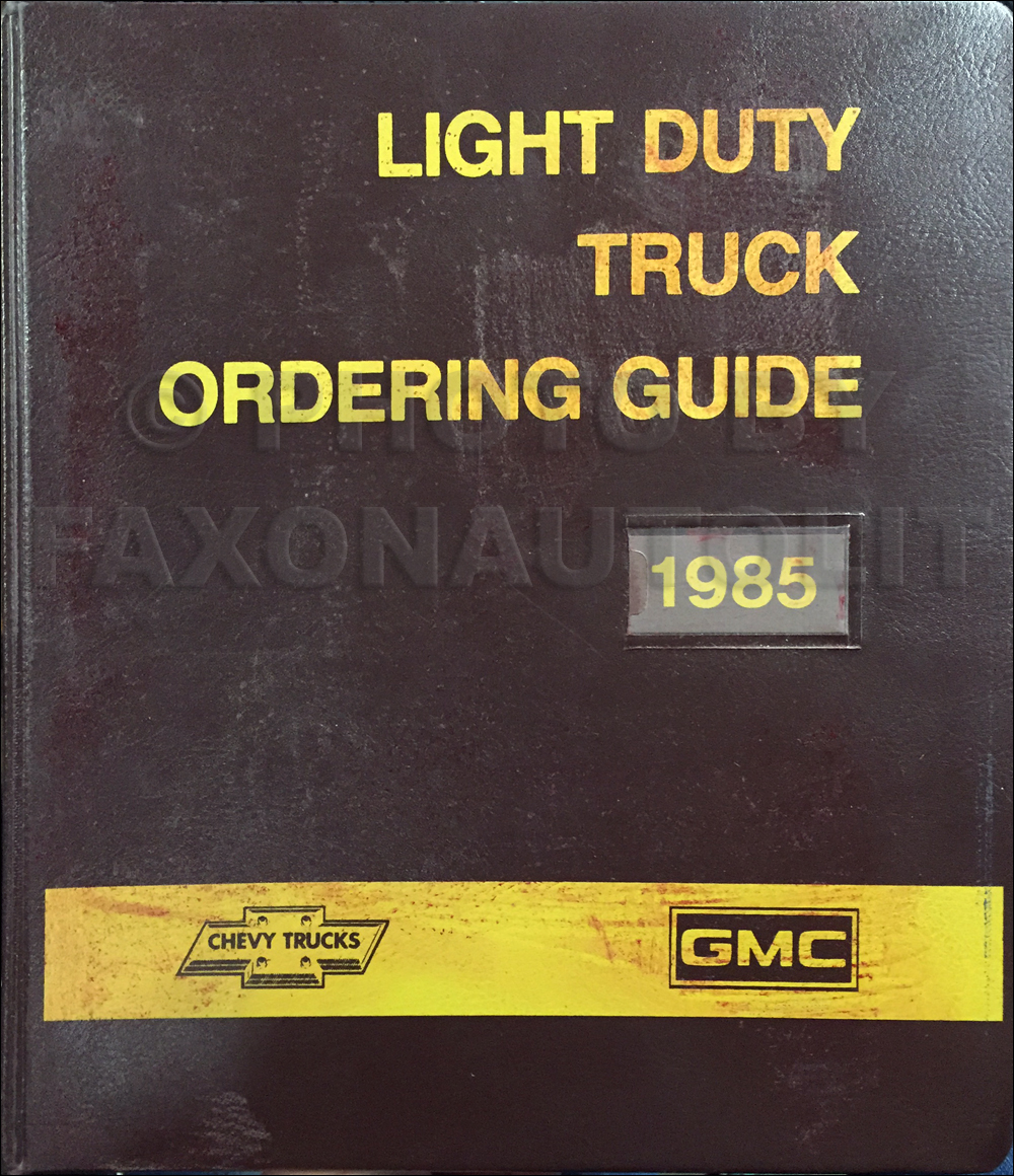 1985 GMC Chevy Light Duty Color & Upholstery Dealer Album/Data Book Original Canadian