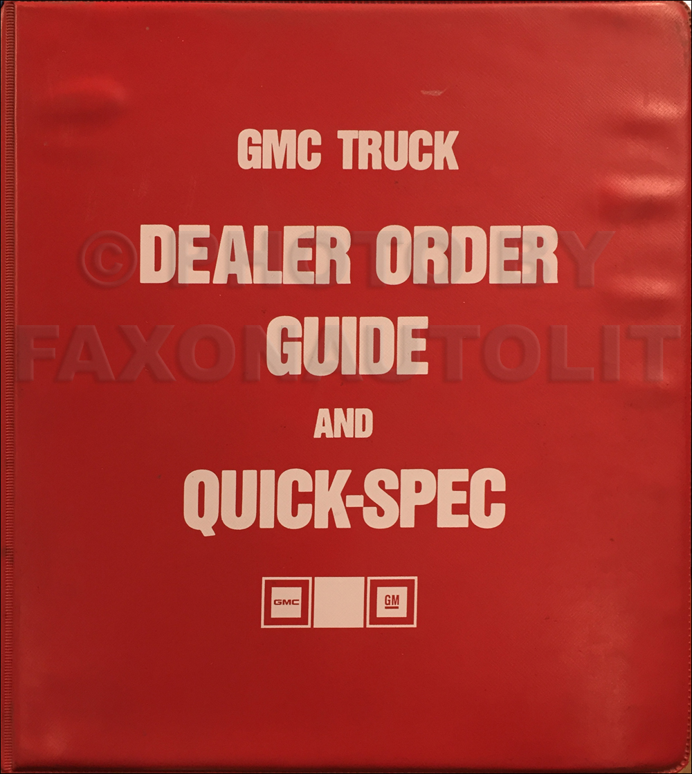 1985 GMC Light Duty Ordering Guide Original