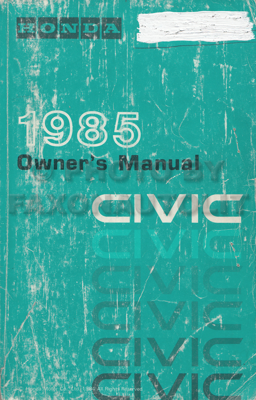 1985 Honda Civic Owner's Manual Original