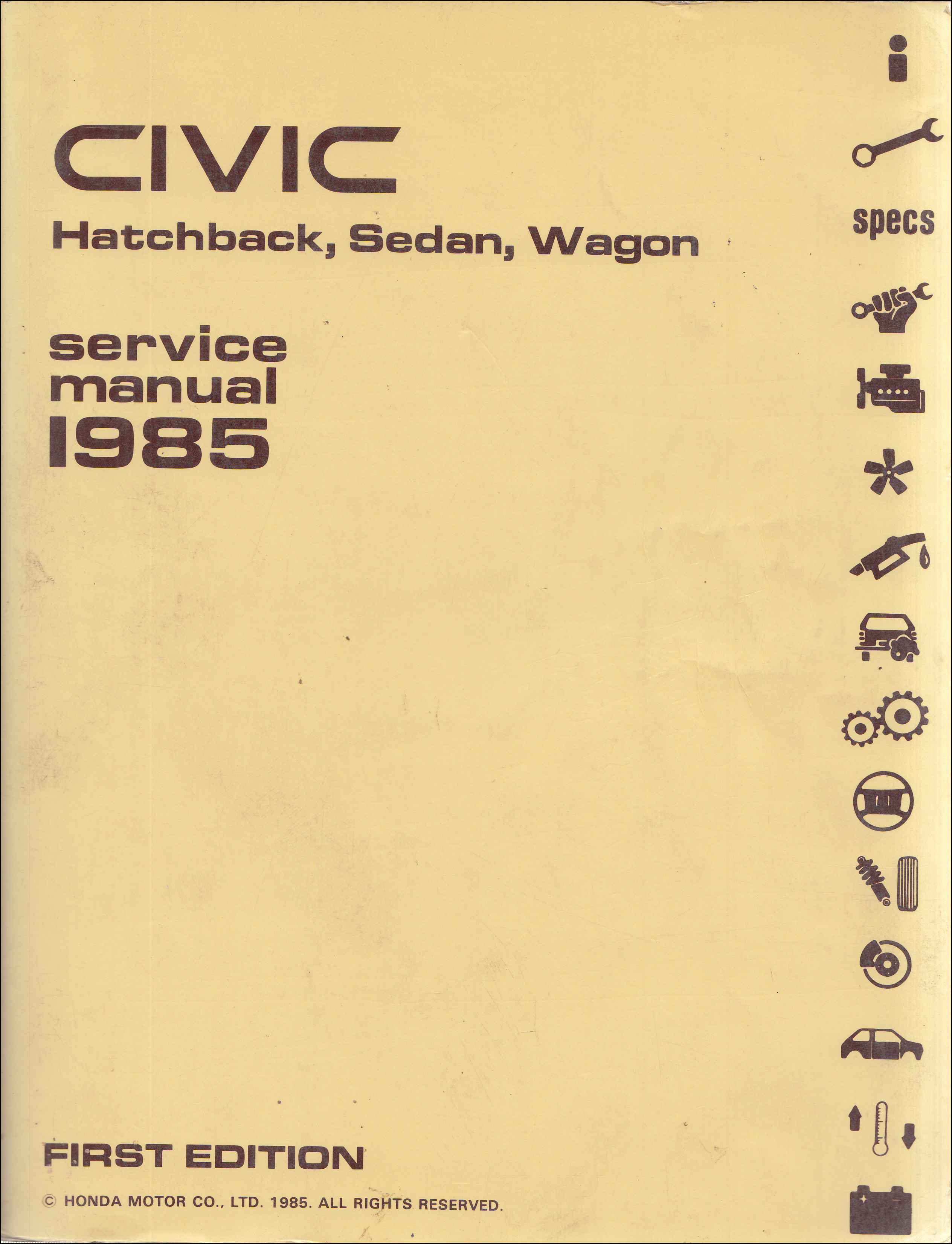 1985 Honda Civic 1.3/1.5 Repair Manual Original 