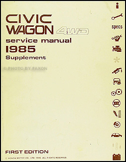 1985 Honda Civic Wagon 4WD Repair Manual Original Supplement