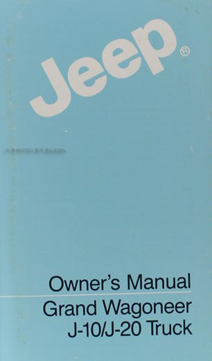 1985 Jeep Grand Wagoneer & Truck Owner's Manual Original