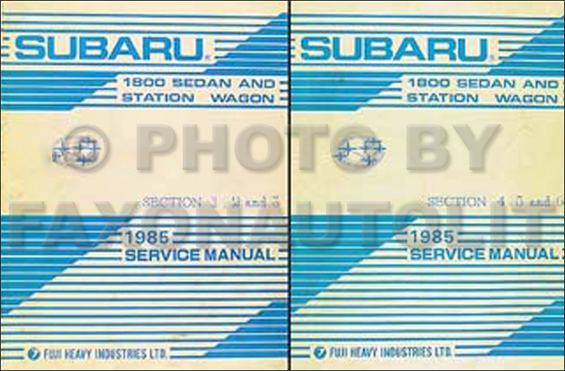 1985 Subaru 1800 Repair Manual Original 2 Book/6 Volume Set 