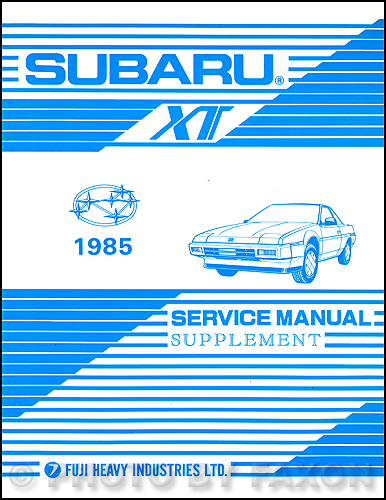 1985 Subaru XT Wiring Diagram and Electrical Troubleshooting Manual Original