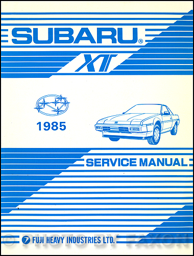 1985 Subaru XT Repair Manual Original Supplement 
