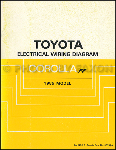 1985 Toyota Corolla FWD Wiring Diagram Manual Original