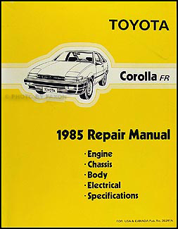 1985 Toyota Corolla RWD Repair Manual Original