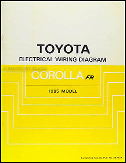 1985 Toyota Corolla RWD Wiring Diagram Manual Original GT-S SR5
