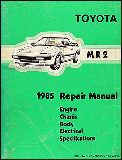 1985 Toyota MR2 Repair Manual Original 