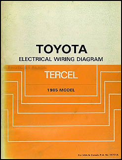 1985 Toyota Tercel Wiring Diagram Manual Original