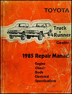 1985 Toyota Pickup Truck & 4Runner Repair Shop Manual Original Gasoline