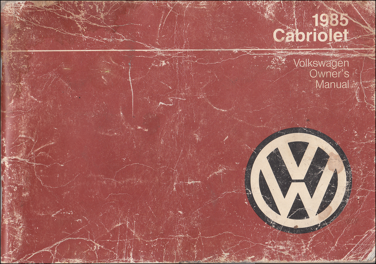 1985 Volkswagen Cabriolet Owner's Manual Original