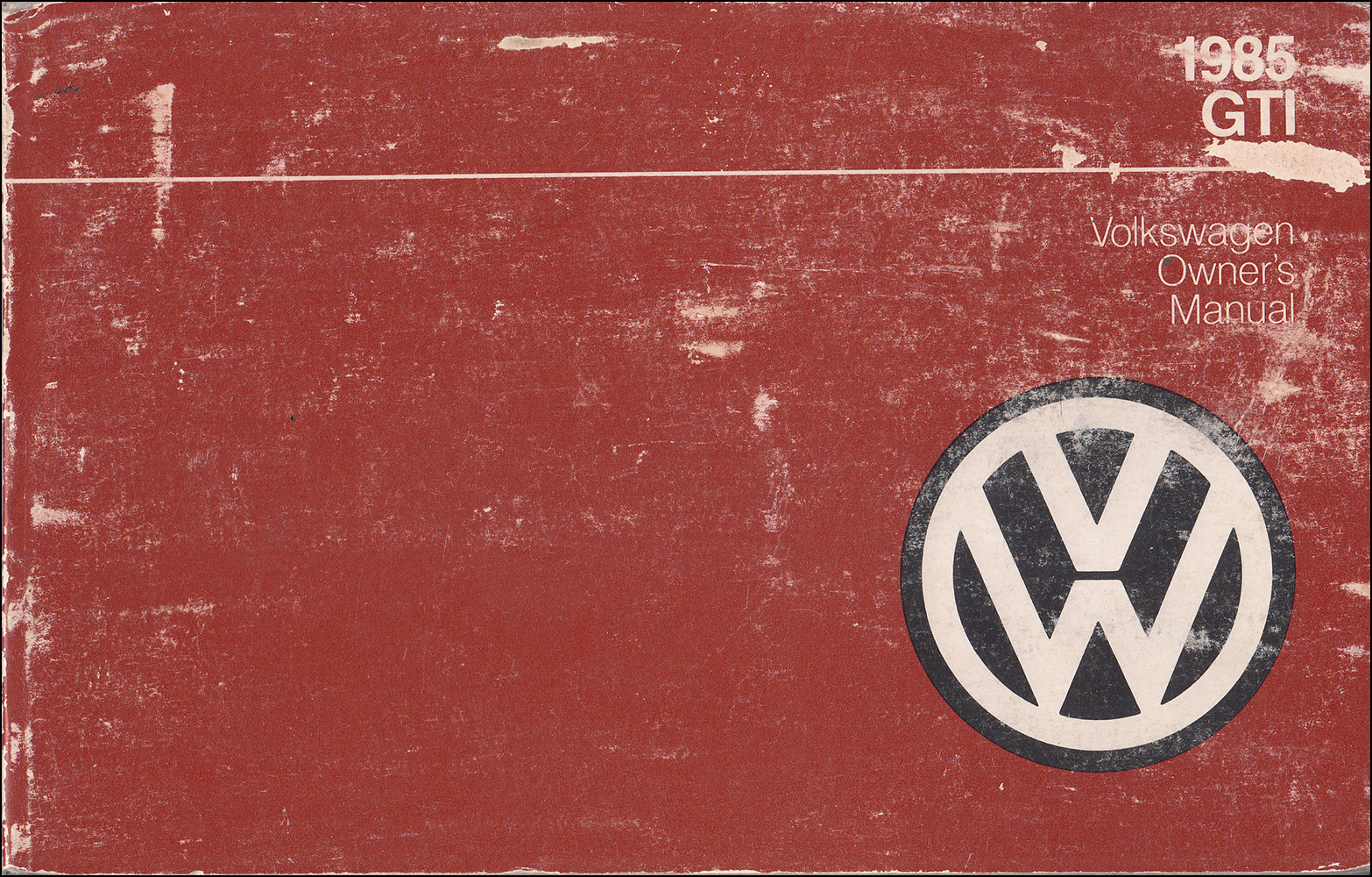 1985 Volkswagen GTI Owner's Manual Original