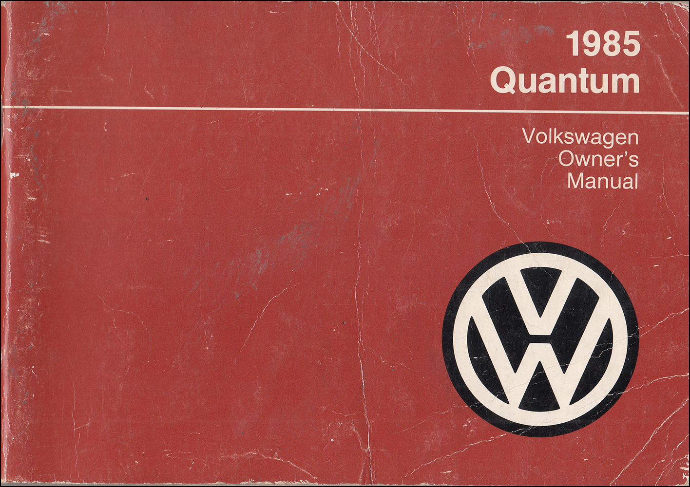 1985 Volkswagen Quantum Owner's Manual Original