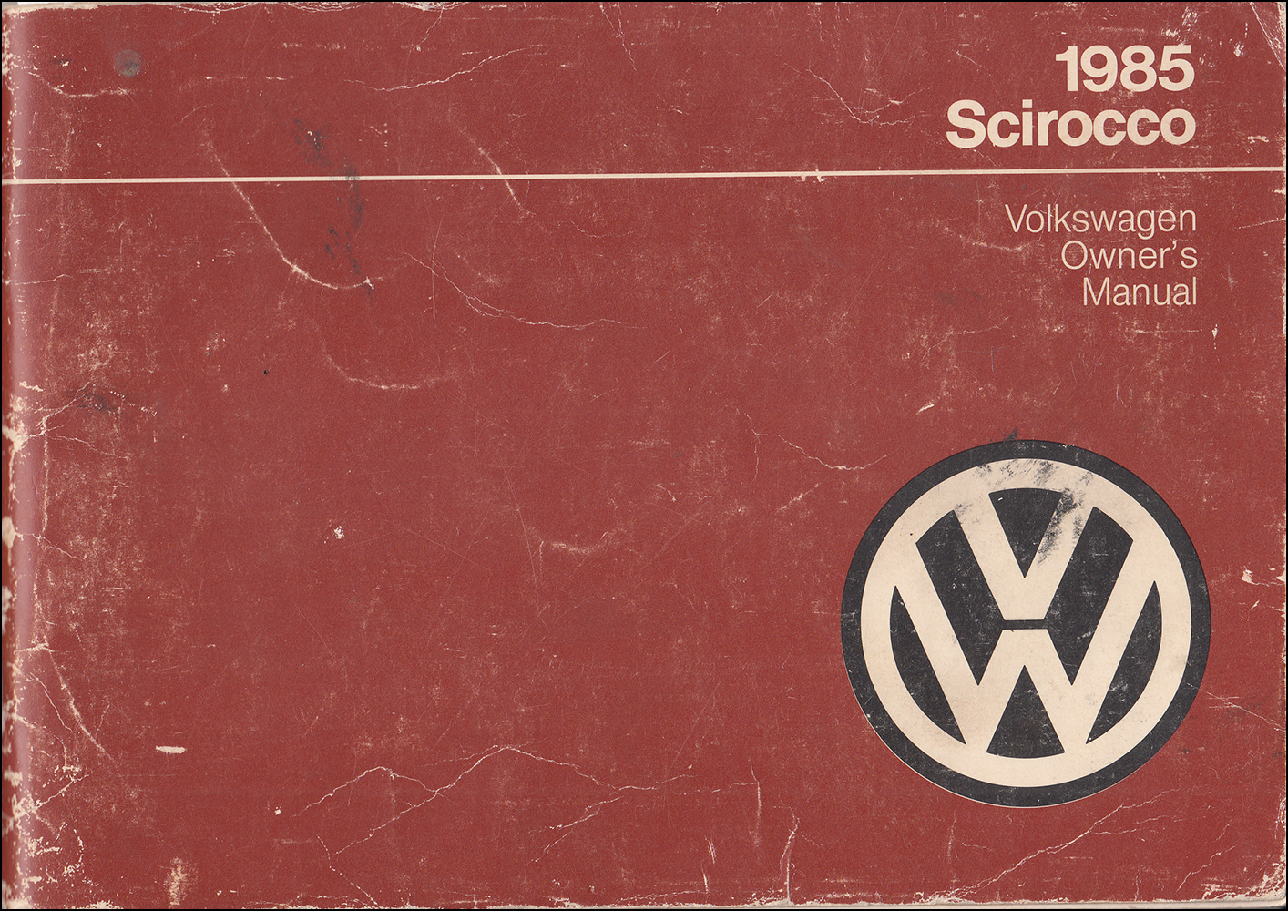 1985 Volkswagen Scirocco Owner's Manual Original