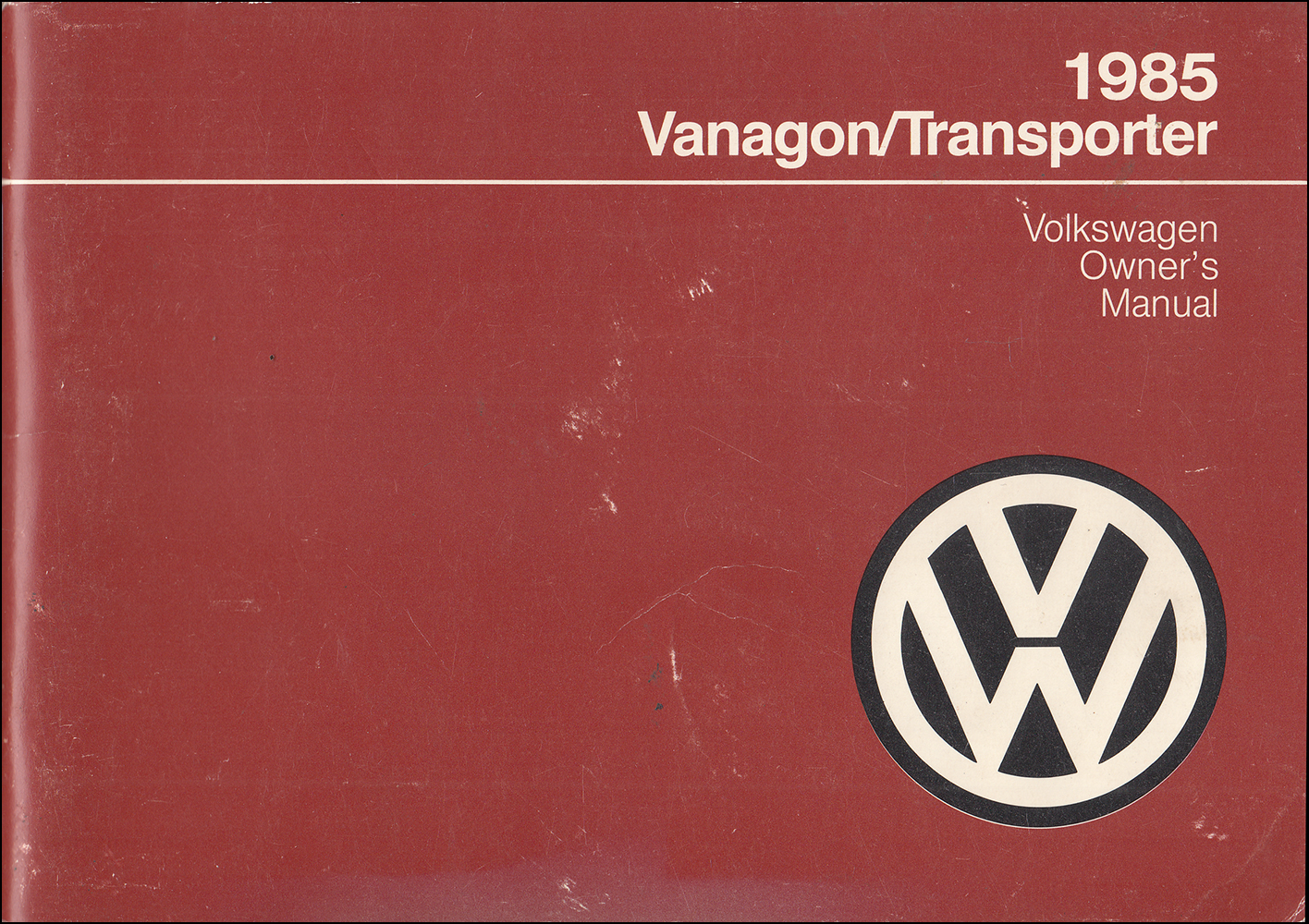 1985 Volkswagen Transporter Owner's Manual Original 