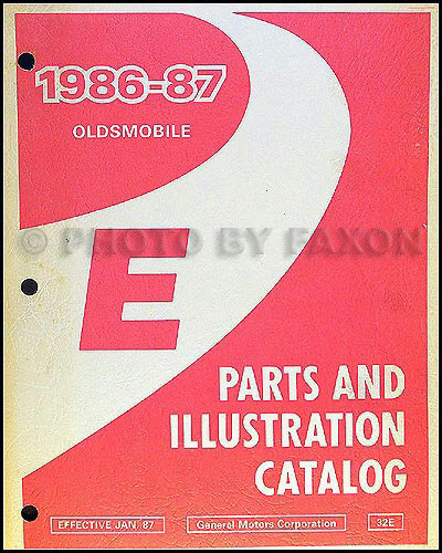 1986-1987 Oldsmobile Toronado and Trofeo Parts Book Original
