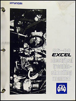 1986-1988 Hyundai Excel Electrical Troubleshooting Manual Original 