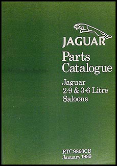 1986-1989 Jaguar XJ6 XJ40 Parts Book Original, including Daimler Sovereign and Vanden Plas