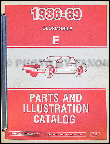 1986-1989 Oldsmobile Toronado and Trofeo Parts Book Original