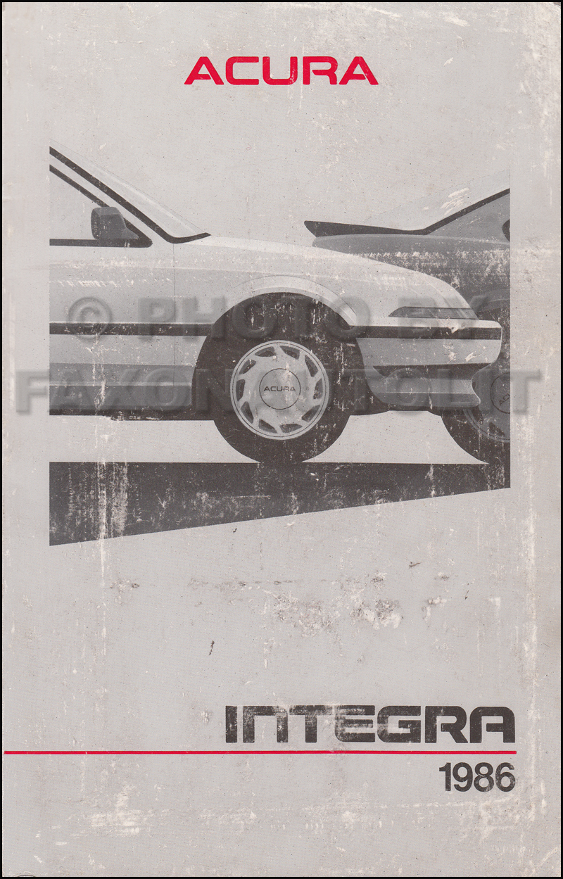 1986 Acura Integra Owners Manual Original