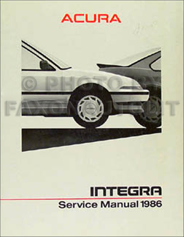 1986 Acura Integra Shop Manual Original 