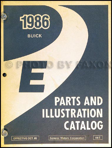 1986 Buick Riviera Parts Book Original