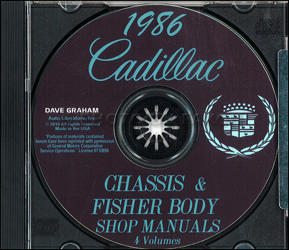 1986 Cadillac Repair Shop Manual and Body Manual on CD-ROM