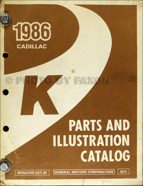 1986 Cadillac Seville Parts Book Original