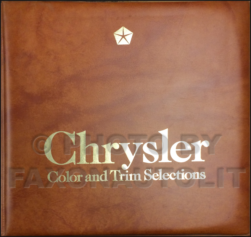 1986 Chrysler Color & Upholstery Album Original