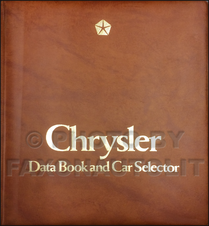 1986 Chrysler Data Book Original